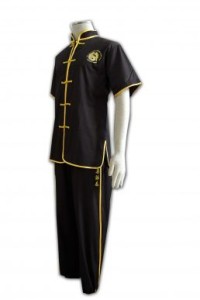 W066-2訂做吸濕排汗功夫衫 訂購團體功夫衫套裝  設計功能性運動衫專門店     黑色